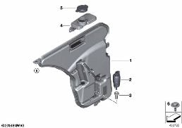 Jednotlivé díly nádrže kap.ostřikovačů diagram for BMW 8 Series G14 Cabrio M850iX