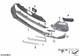 饰板 装饰元件 前部 diagram for BMW X5 G05 40iX