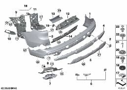饰板 后部 diagram for BMW X5 G05 40iX