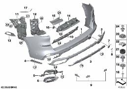 M 饰板 后部 diagram for BMW X5 G05 40iX