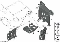 MOUNT FOR BCU BATTERY CHARGE MODULE diagram for BMW 5 Series G38 530Le