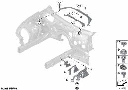 MOUNTING PARTS, ENGINE COMPARTMENT diagram for BMW 8 Series G14 Convertible 840dX