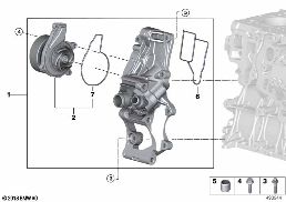 Chlad.systém–chlad.čerpadlo / termostat diagram for BMW 2 Series F45 Active Tourer 218i
