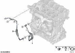 Koelsysteem-uitlaatgasturbo diagram for BMW X1L F49 LCI X1 25Li
