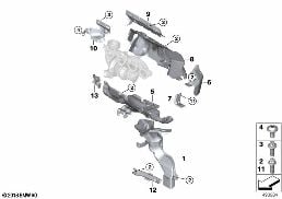 Uitlaatgasturbo hittewering diagram for BMW X1L F49 LCI X1 25Li