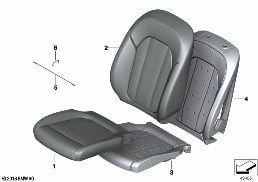 SEAT FRONT, UPHOLSTERY & COVER BASE SEAT diagram for BMW 3 Series G20 Sedan 330dX