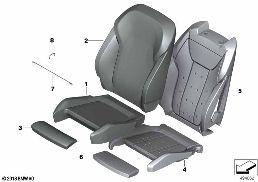 SEAT, FRONT, UPHLSTRY, COVER, SPORT SEAT diagram for BMW 1 Series F40 120dX