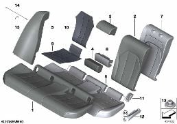 SEAT, REAR, UPHLSTRY/COVER, LOAD-THROUGH diagram for BMW 3 Series G20 Sedan 330dX