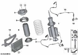 STRUT, REAR / VDC / CONTROL MODULE diagram for BMW 8 Series G14 Convertible 840dX