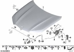 ENGINE HOOD/MOUNTING PARTS diagram for BMW X6 M F96 X6 M