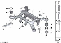 REAR AXLE CARRIER diagram for BMW 8 Series G14 Convertible 840dX