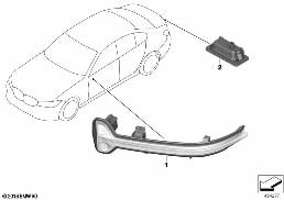 AUXILIARY TURN SIGNAL LAMP/S OUTER diagram for BMW 3 Series G20 Sedan LCI 320d