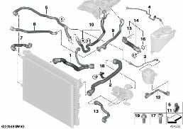 COOLING SYSTEM COOLANT HOSES diagram for BMW 5 Series G30 540i