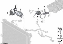 Elektryczna pompa wody / mocowanie diagram for BMW 7 Series G11 730i