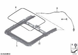Cadre de toit ouvrant inclinable diagram for BMW 3 Series G80 M3 LCI M3
