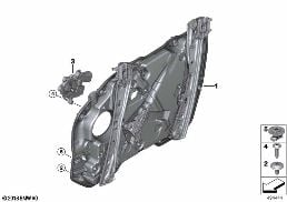 DOOR WINDOW LIFTING MECHANISM FRONT diagram for BMW 3 Series G21 Touring LCI 320d
