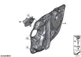 DOOR WINDOW LIFTING MECHANISM REAR diagram for BMW 3 Series G21 Touring LCI 320d