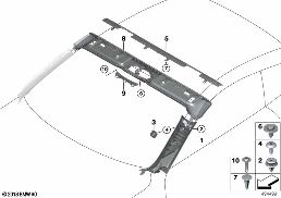 TRIM PANEL A-COLUMN/INT.WINDSHIELD PANEL diagram for BMW 8 Series G14 Convertible 840dX