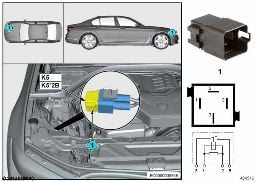 RELAY FOR ELECTRIC FAN MOTOR, K5 diagram for BMW 3 Series G20 Sedan LCI 320d