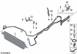 TRANSMISSION OIL COOLER/OIL COOLER LINE diagram for BMW 4 Series G26 Gran Coupé M440iX