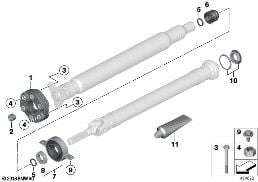 DRIVE SHAFT, SINGLE COMPONENTS diagram for BMW 3 Series G21 Touring 320d