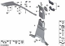 Bekleding A- / B-stijl diagram for BMW Rolls-Royce Cullinan RR31 Cullinan