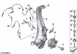 CARRIER / WHEEL BEARING, FRONT diagram for BMW X7 G07 30dX