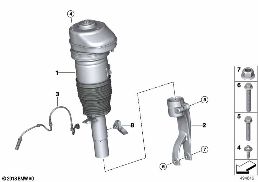 AIR SPRING STRUT, FRONT diagram for BMW X7 G07 30dX