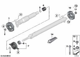 DRIVE SHAFT, SINGLE COMPONENTS, 4-WHEEL diagram for BMW 4 Series G22 Coupé 420iX