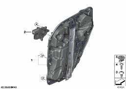 Türfenstermechanismus hinten diagram for BMW X7 G07 LCI 40iX