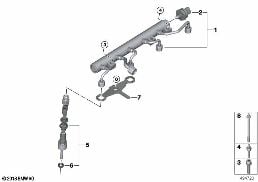 Rail alta pressione/iniettore/fissaggio diagram for BMW X7 G07 M50iX