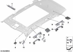 安装件 车顶衬里 diagram for BMW X5 G05 40iX