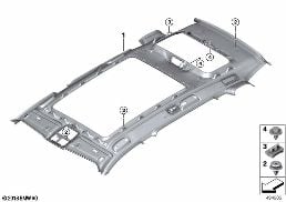 Dachhimmel diagram for BMW X7 G07 LCI 40iX