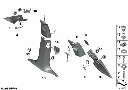 TRIM PANEL A- / B- / C- / D-COLUMN diagram for BMW X7 G07 30dX
