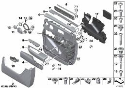 Portierbekleding, achter diagram for BMW Rolls-Royce Cullinan RR31 Cullinan