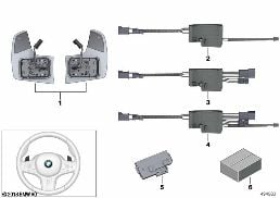 STEERING WHEEL MODULE AND SHIFT PADDLES diagram for BMW 3 Series G20 Sedan LCI 320d