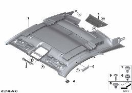 แผงบุหลังคา diagram for BMW 8 Series F92 M8 Coupé M8