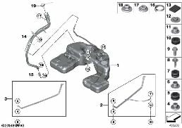 Bränsletank/monteringsdetaljer diagram for BMW X5 G05 40dX