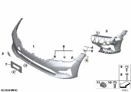 TRIM COVER, FRONT diagram for BMW 3 Series G20 Sedan 330d