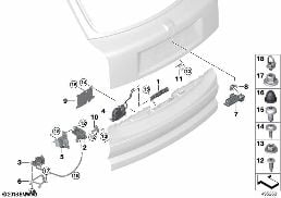 Système de fermeture coffre diagram for BMW Rolls-Royce Cullinan RR31 Cullinan