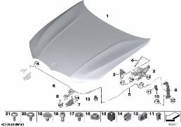 HOOD / MOUNTED PARTS diagram for BMW 3 Series G20 Sedan 330d