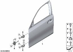 FRONT DOOR-HINGE/DOOR BRAKE diagram for BMW 1 Series F70 120