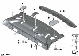 REAR WINDOW SHELF diagram for BMW 3 Series G20 Sedan 330d