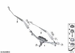 Pieces p installation essuie-glace diagram for BMW X5 G05 40iX
