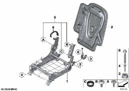 Sitz hinten Sitzrahmen Durchlade diagram for BMW MINI Paceman R61 Cooper