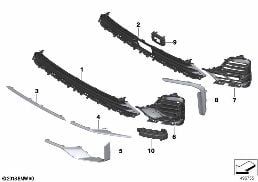 TRIM, DECOR ELEMENTS, FRONT diagram for BMW X7 G07 30dX