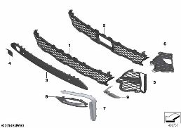 M TRIM DECOR ELEMENTS, FRONT diagram for BMW X7 G07 30dX