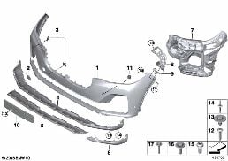 TRIM COVER, FRONT diagram for BMW X7 G07 30dX