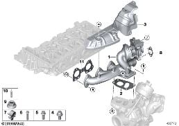 TURBOCHARGER WITH EXHAUST MANIFOLD diagram for BMW 3 Series G20 Sedan 320dX