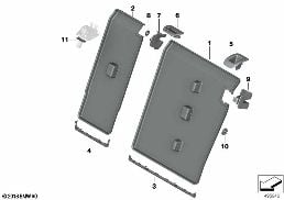 SEAT, REAR, BACKREST TRIM COVERS diagram for BMW X5 G05 30dX